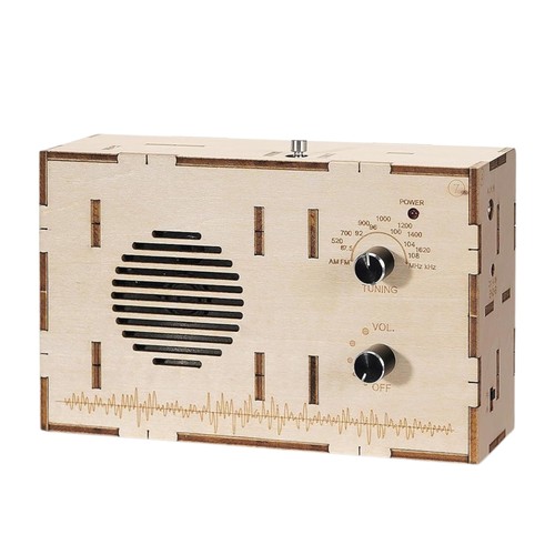 Diy holz radio bausatz - radio, 3d