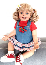 Künstlerpuppe 64 cm, Lea von Monika Gerdes mit Zertifikat, super Zustand!