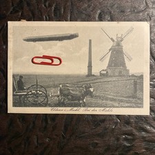 Eldena Mecklenburg 1918 Luftschiff Zeppelin Mühle 14x9 Original Postkarte 1.WK