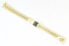 Vintage Uhrband 13mm Edelstahl mit Rundanstoß Gold