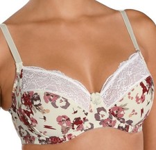 Schicker BÜGEL-BH ecru-weiss-bordeaux SPITZE Gr.95 oder 100 Cup C NEU