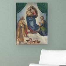 WANDKINGS Leinwandbild Raffael - "die Sixtinische Madonna" verschiedene Größen