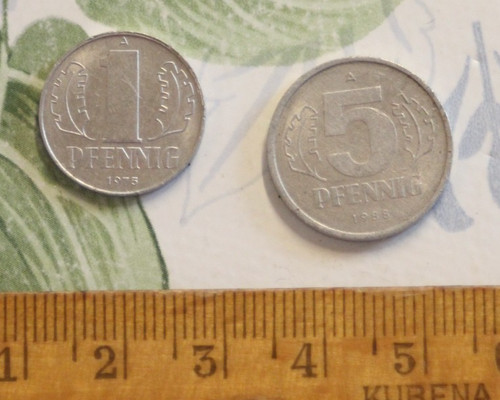 Ddr münze 1pf 1975 und - ddr, 5