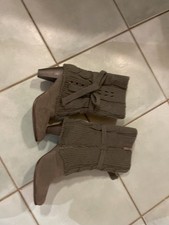 STIEFELETTEN GRAU ANTHRAZIT 41 MIT STRICK