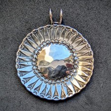 Vintage Designer Anhänger Sterling Silber 925 rund Silberschmiedearbeit