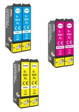 6 CMY Tintenpatronen 604XL