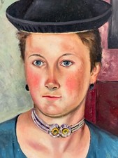 ÖL GEMÄLDE PORTRAIT EINER FRAU ABMESSUNGEN 40x50cm