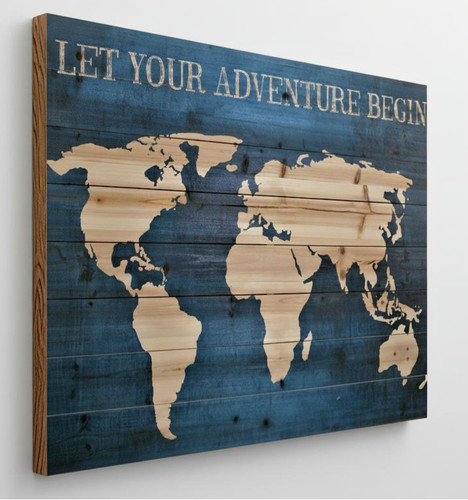 Weltkarte holz wandbild - holz,