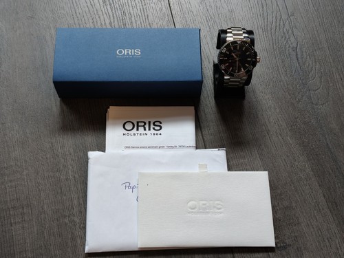 Oris aquis date 5mm blau - oris, 43,5mm