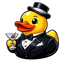 3x Sticker Rubber Duck Tuxedo