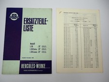 Hercules L50 Extra Luxus Mofa Ersatzteilliste Preisliste Fahrgestell 1968