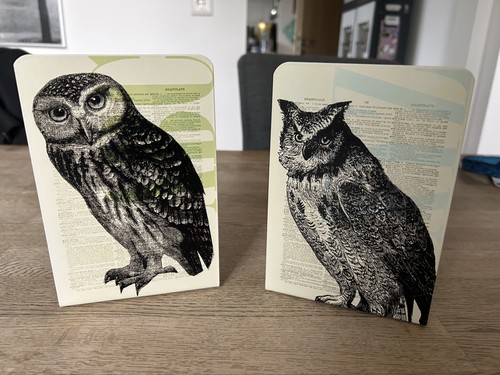 Buchstützen eule owl metall - buchstützen,