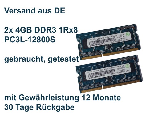 Notebook ram 4gb 8gb - 2x, =