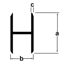 (4,25€/m) Alu H-Profil 2m