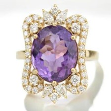 6.13ct Natural Amethyst Halo