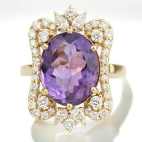 13ct natural amethyst - amethyst, halo