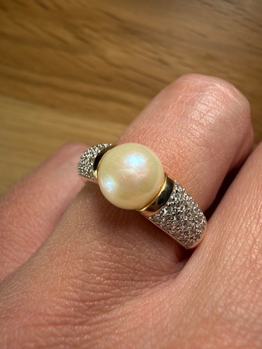 Christ perl ring 585 gold - perl-ring,