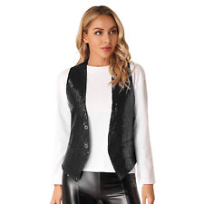 DE Westen Herren Glänzend Pailletten Anzugweste Tanz Party Karneval Tops Kostüme