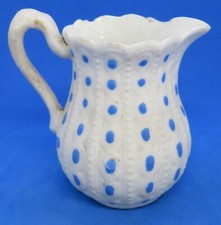 Bennington blau & weiß Parian Porzellan Vintage viktorianisch antik kleine Kanne