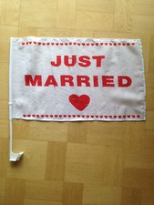 Hochzeits-Autofahne "Just married"