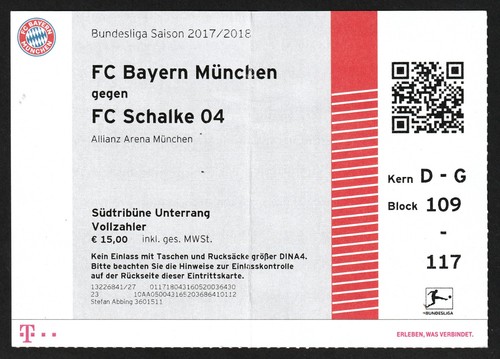 Ticket 2017 bayern - ticket, |