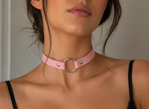 Rosa choker halsband - rosa,