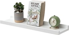 Wandregal Weiß, Bilderleiste Eichenholz regalbrett Wandmontierte schwebende R...