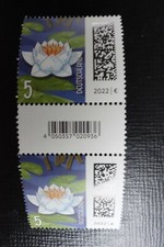 Bund Mi.Nr.3644 "Seerose" Rollenmarke 2er-Streifen mit EAN-Code postfrisch