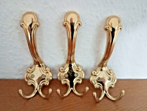 Messing garderobe haken - 3,