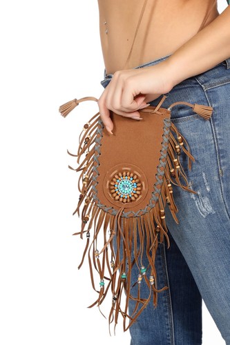 Tasche indianerin mit blauen - tasche,