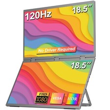 18,5" Dual-Monitor 1080P 100Hz Hochauflösend | Faltbar&Tragbar | VESA-Bildschirm