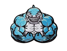 Hai Fitness  Gym  Muskel Tier Bügelbild Patch bestickt zum Aufbügeln Aufnäher