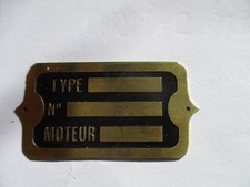 Typenschild Schild S102 Motobecane Monet goyon Gnome Rhone Terrot Moteur Messing