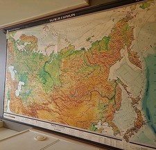 Wenschow Schul-Wandkarte Sowjetunion Paul List Verl. Lehrtafel 266x166 Landkarte