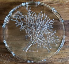 Luigi Colani Design, Glas-Teller, rund, transparent, Motiv: Baum