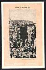 Jéricho, Beduinen in Tracht vor Hütte, Ansichtskarte 