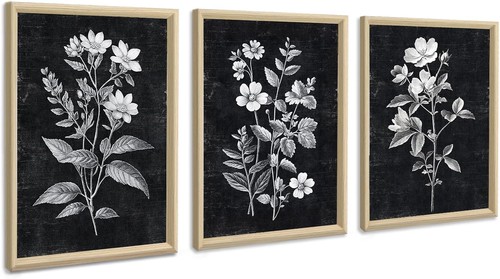 3pcs boho grau weiß blumig - boho,