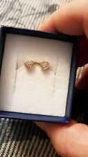 Süße Diamant Ohrstecker Herz 375 Gelbgold 