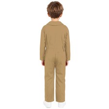 DE Kinder Einfarbig Arbeitsoverall Langarm Jumpsuit Overall Einteiler Hosenanzug