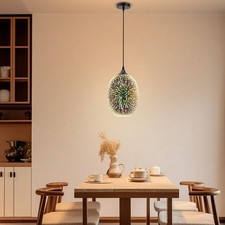 Hängende Deckenleuchte, Glaspendel, Pendelleuchte, Bunt Glas LED Kronleuchter