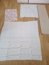 4 x Tischdecke Blumen Weiß