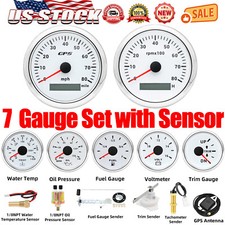 7 Gauge Set 85mm White GPS