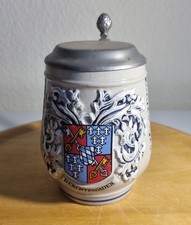 seltener alter Relief Bierkrug mit Zinndeckel 🔥 Berchtesgaden 🔥  s. Fotos TOP