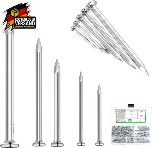 300 stück stahl - stahl-nägel, set