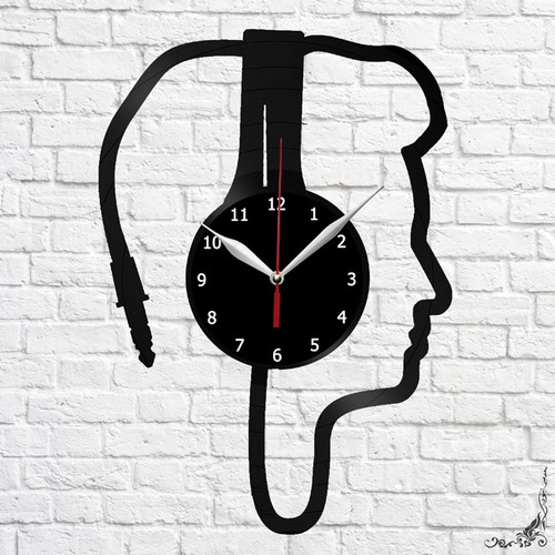 Headphone vinyl record wall - vinyl,