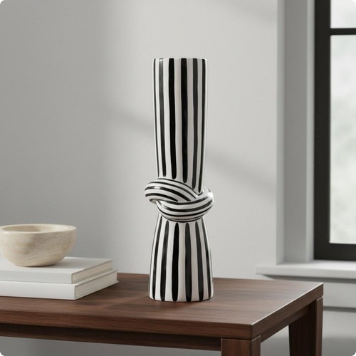 Schwarz weiß streifen - streifen, vase