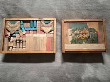 """ 2 ANTIKE HOLZBAUKÄSTEN - DEUTSCHLAND - GEBRAUCHT """