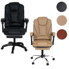 Bürostuhl HWC-M80, Schreibtischstuhl Drehstuhl, ausziehbare Fußstütze Kunstleder