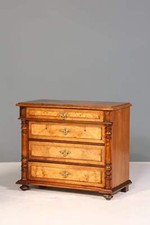Wunderschöne Gründerzeit Kommode Louis Philippe Vertiko Nussbaum Sideboard 1880