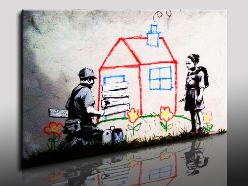 Leinwandbild banksy graffiti - banksy,